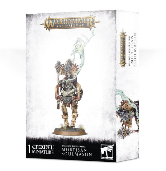 Warhammer Age of Sigmar Citadel Miniature packaging with Mortisan Soulmason figure.