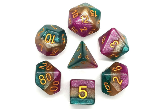 Old School Dice: 7 Piece Dice Set Gradients Queen's Court