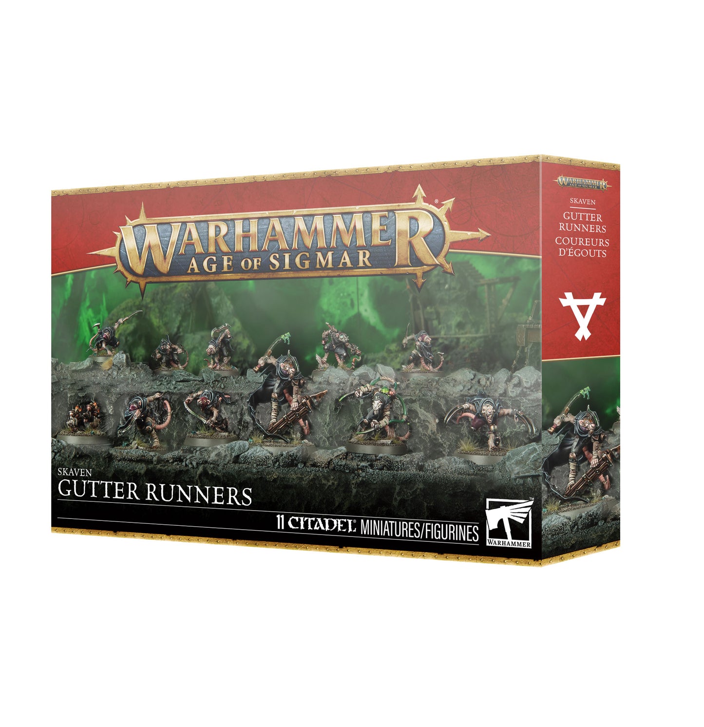Warhammer Age of Sigmar miniatures box with Gutter Runners on a white background