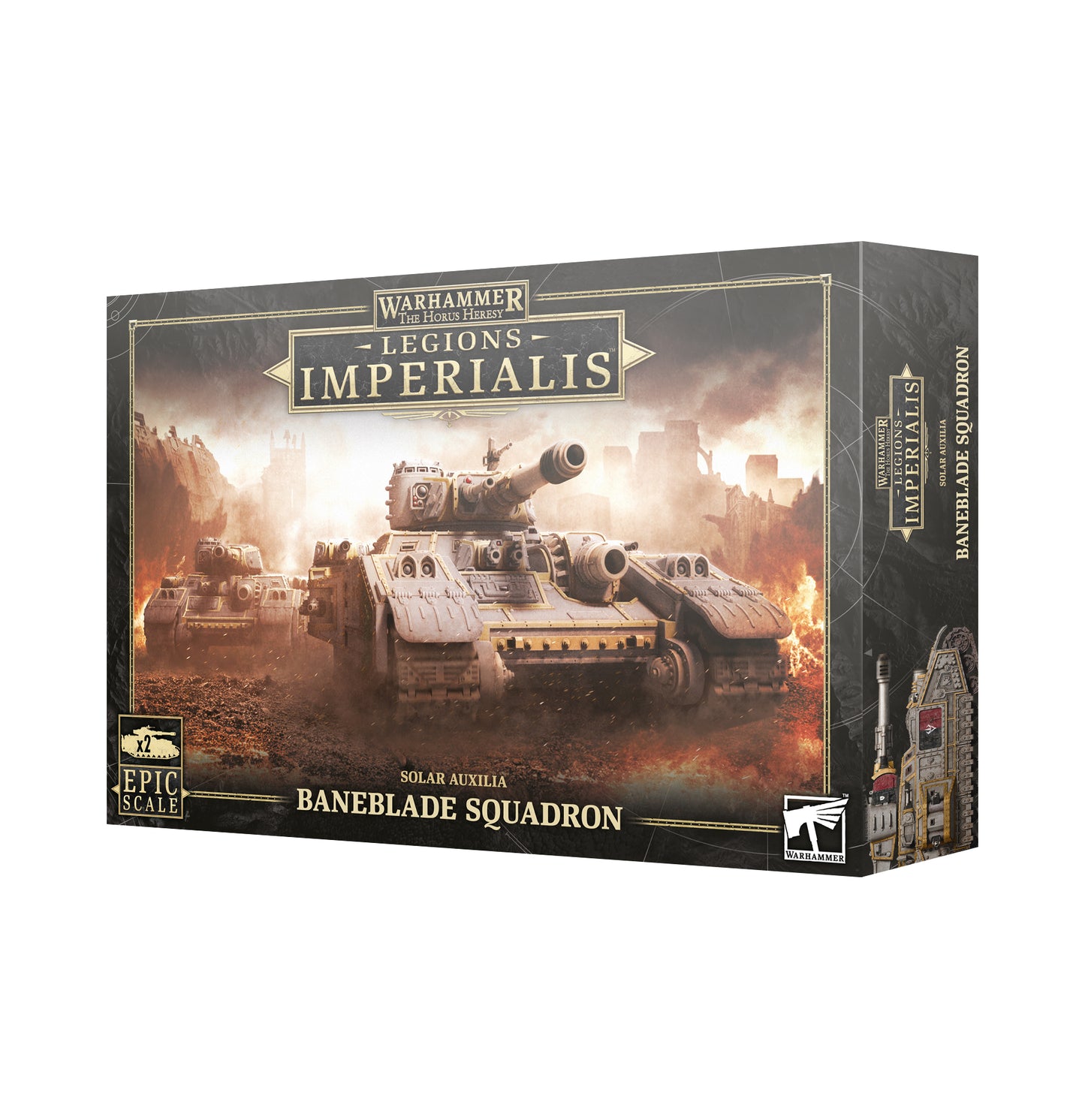 Warhammer 40,000 Legions Imperialis Baneblade Squadron box on a white background