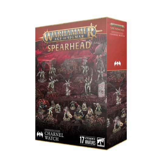 Warhammer Age of Sigmar Spearhead Charnel Watch box with miniature figures on a white background
