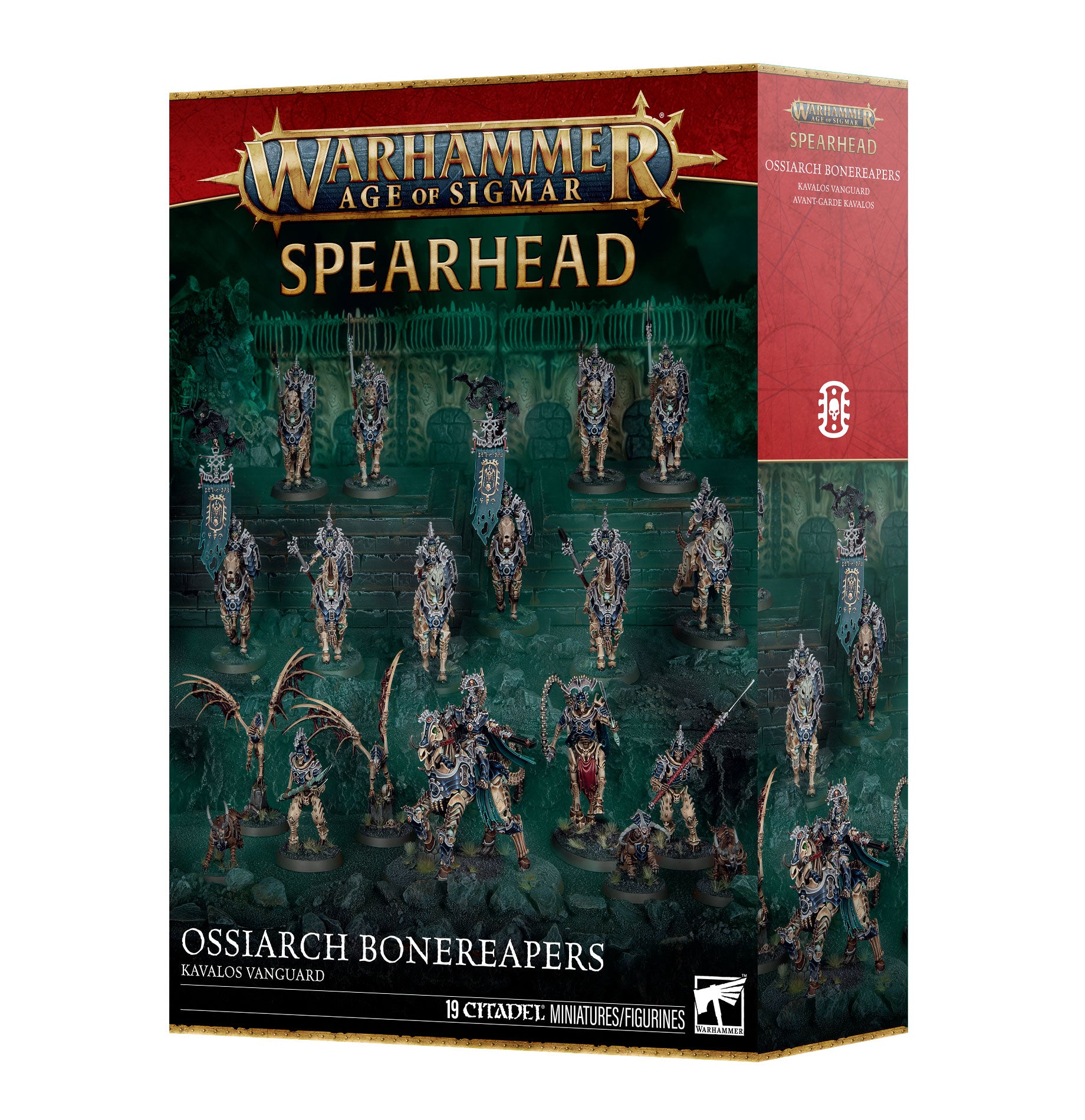 Warhammer Age of Sigmar Spearhead box with Ossiarch Bonereapers on a white background