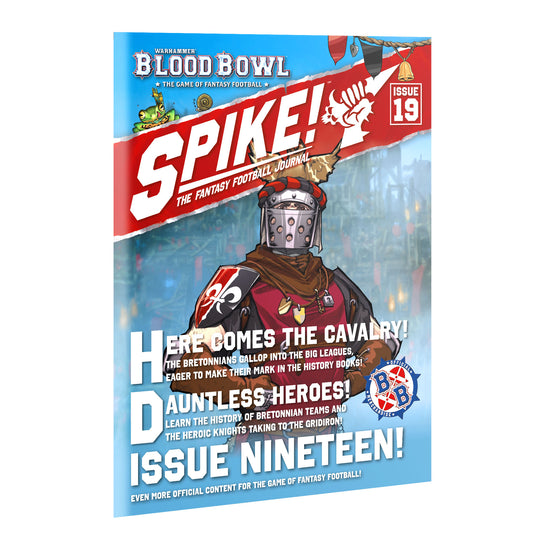 Cover of 'Spike!' magazine featuring a fantasy football player and promotional text.