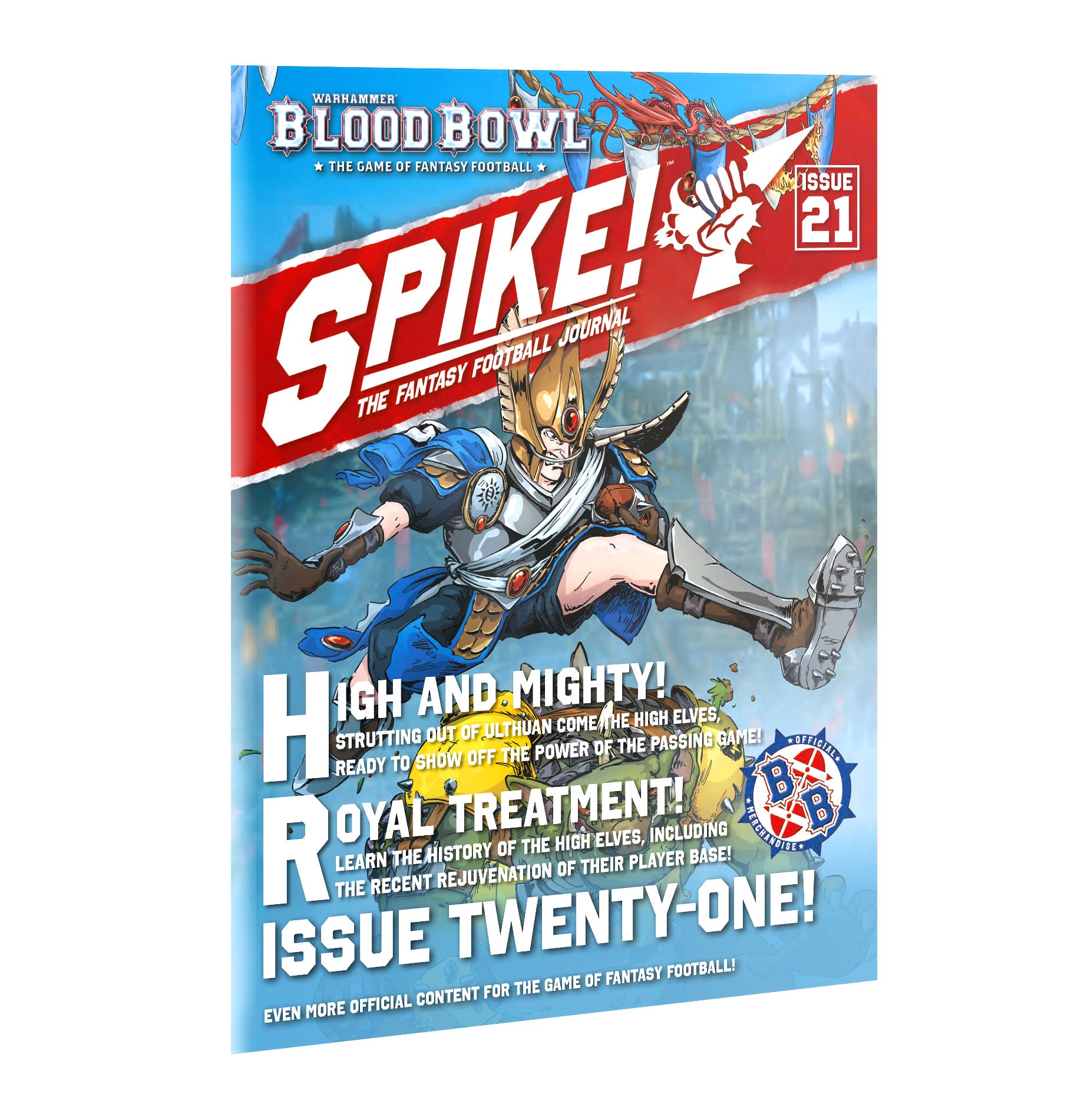 Cover of 'Spike! The Fantasy Football Journal' Issue 21 featuring a fantasy character.