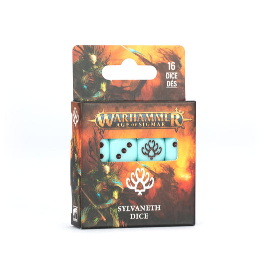 Warhammer Age of Sigmar Sylvenath dice set packaging on a white background