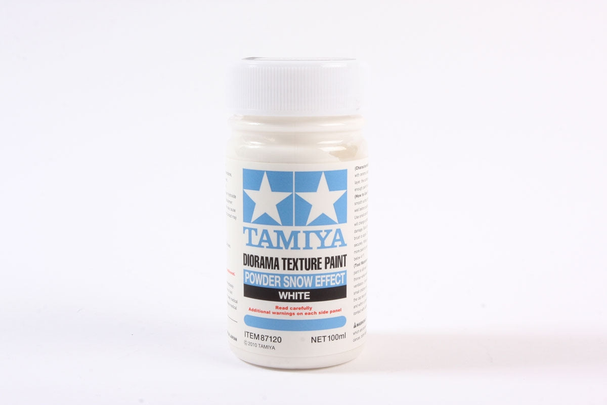Tamiya Diorama Texture Paint bottle with powder snow effect on a white background