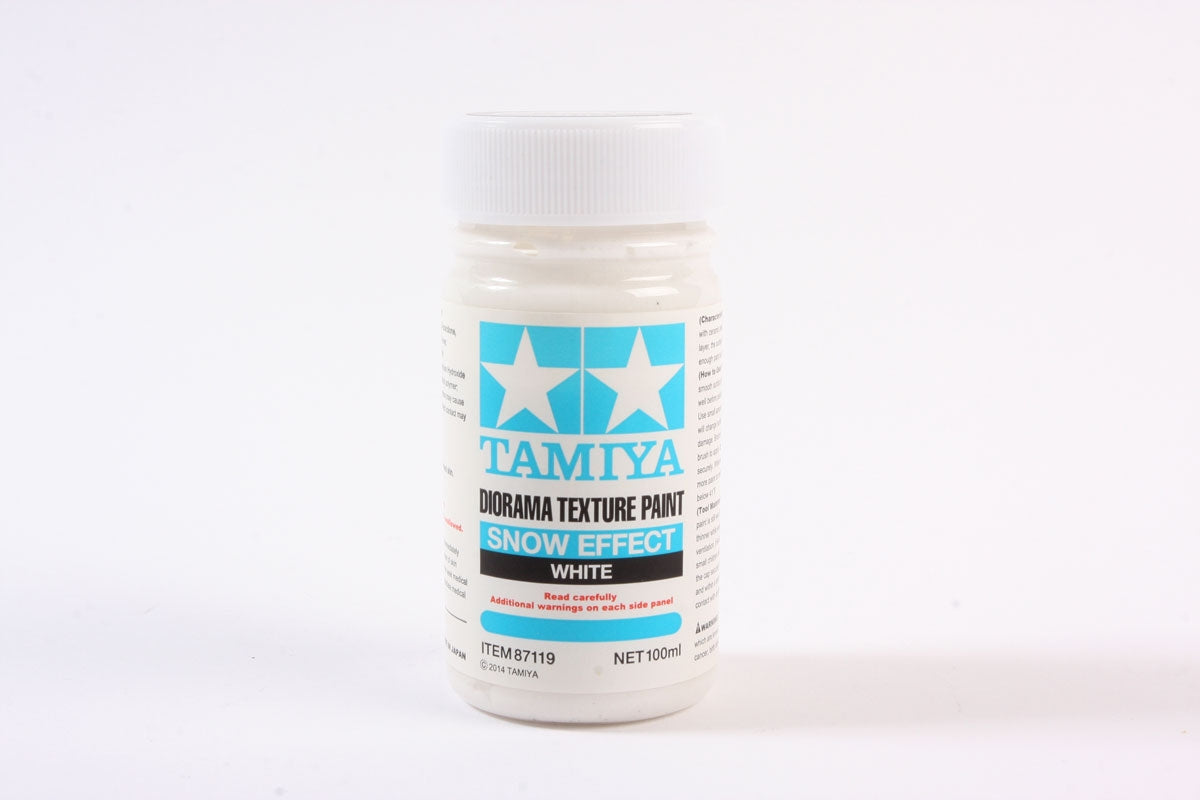 Tamiya Diorama Texture Paint Snow Effect bottle on a white background