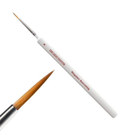 Wargamer: Basecoating model brush with a close-up of the bristles.