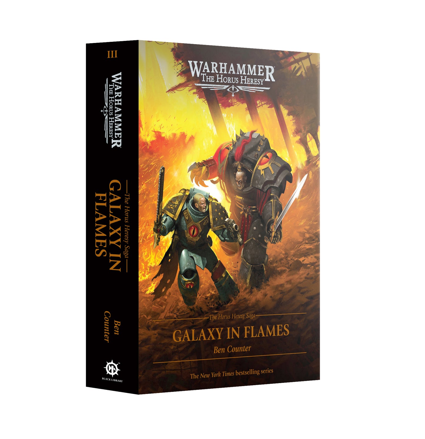 Warhammer 40k Galaxy in Flames: Ben Counter hardcover book, showing the front cover and spine on a clean white background.