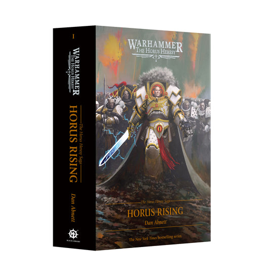 Book cover of 'Horus Rising' from Warhammer The Horus Heresy series on a white background
