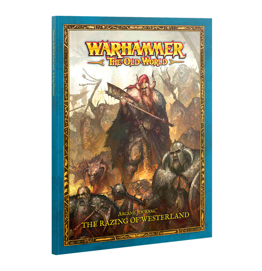 Book cover of 'Warhammer: The Old World' with fantasy artwork and text.