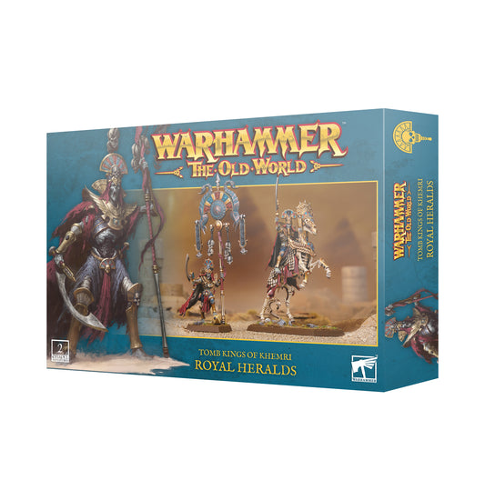 Warhammer The Old World game box featuring figurines on a desert landscape