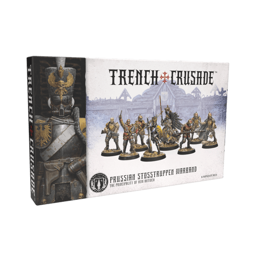 Box for 'Trench Crusade' with figurines on a green background