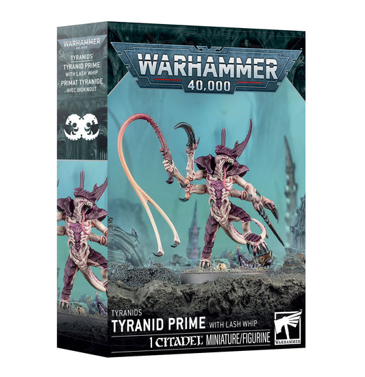 Warhammer 40,000 Tyranid Prime figurine packaging on a white background