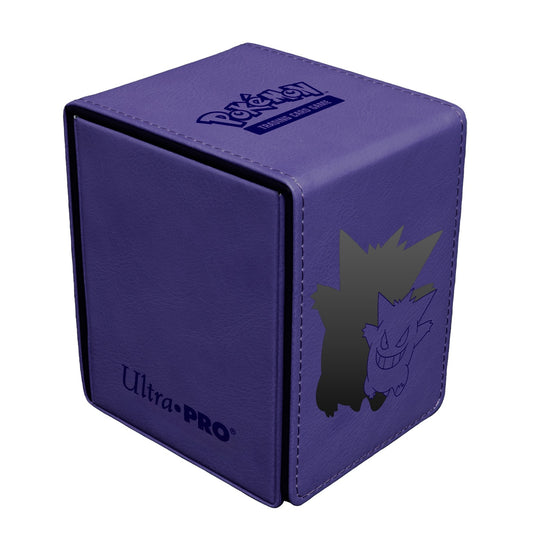 Purple card storage box with Gengar design and Ultra Pro branding on a white background