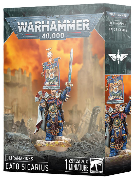 Warhammer 40,000 Ultramarines Cato Sicarius miniature figure packaging
