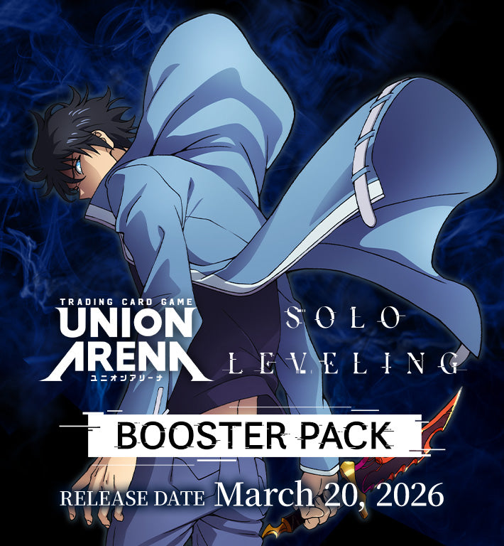 Promotional image for a trading card game booster pack with characters and branding.