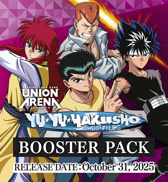 Promotional image for Yu-Gi-Oh! booster pack featuring characters from the series with a colorful background.