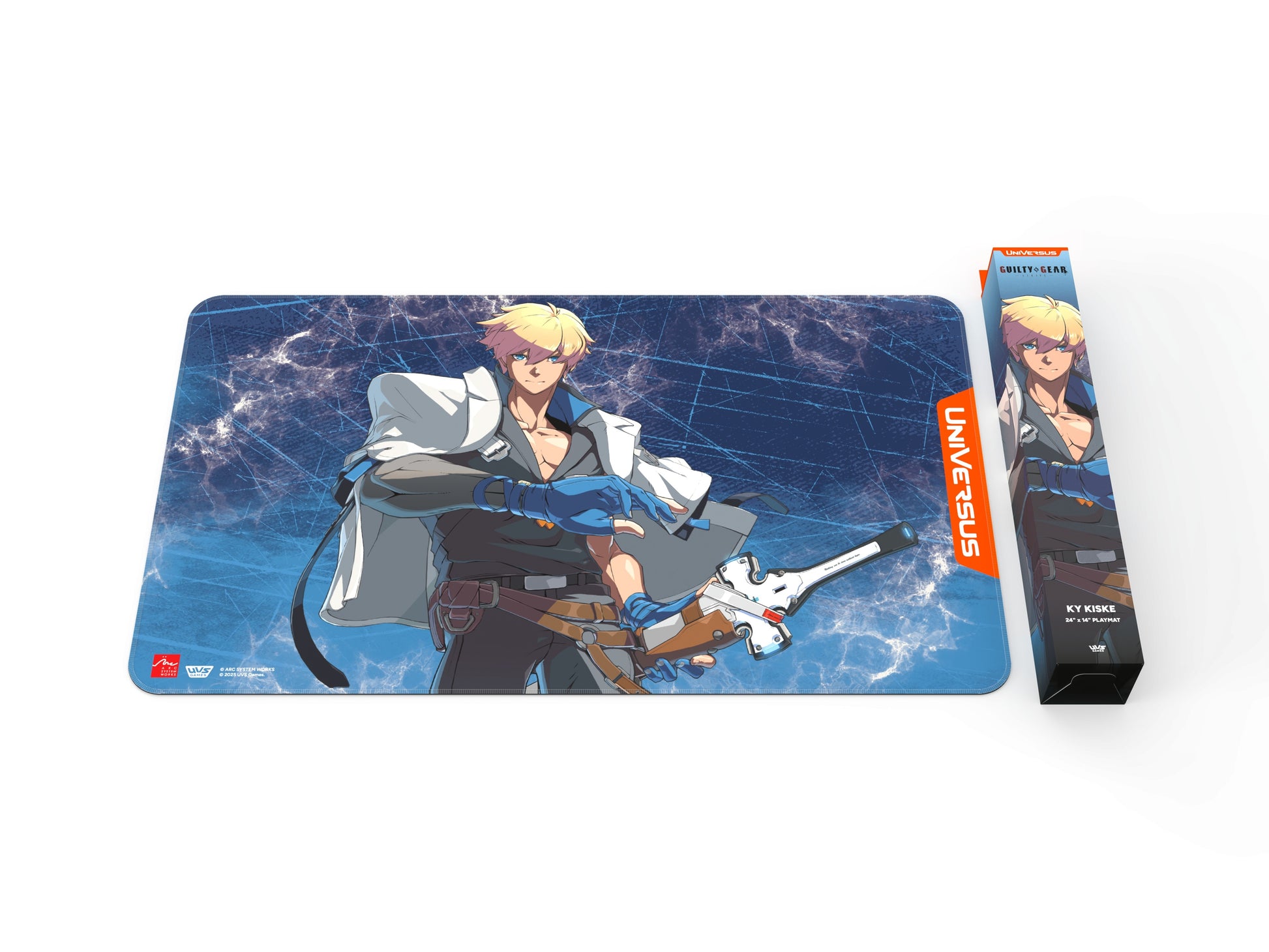 Ky Kiske mouse pad with a matching box on a white background
