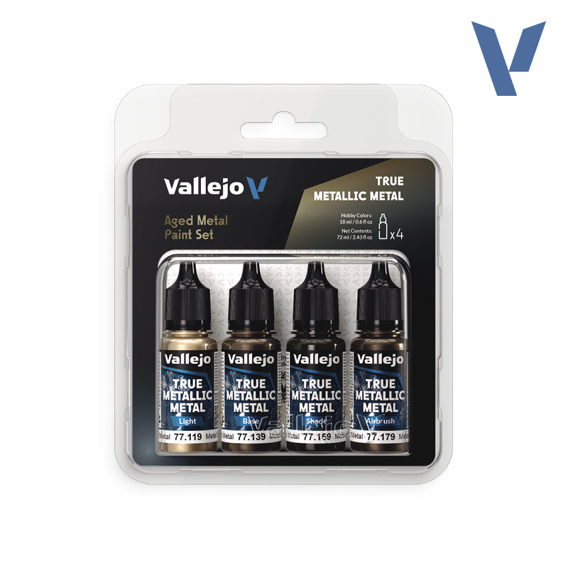 Vallejo Aged Metal True Metallic Paint Set