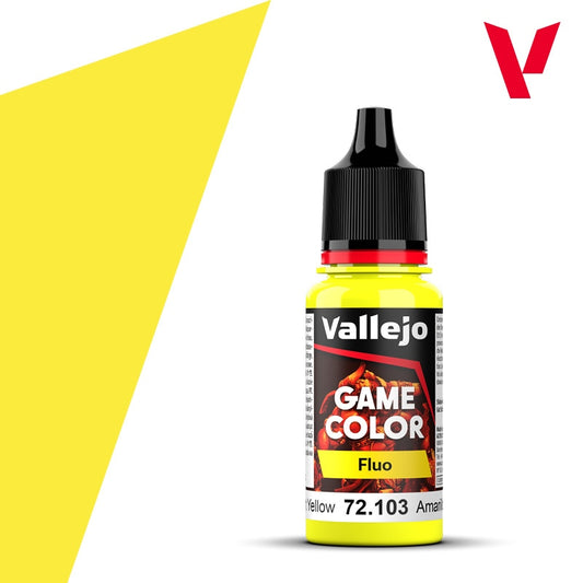Vallejo Game Color paint bottle with yellow label on a white background