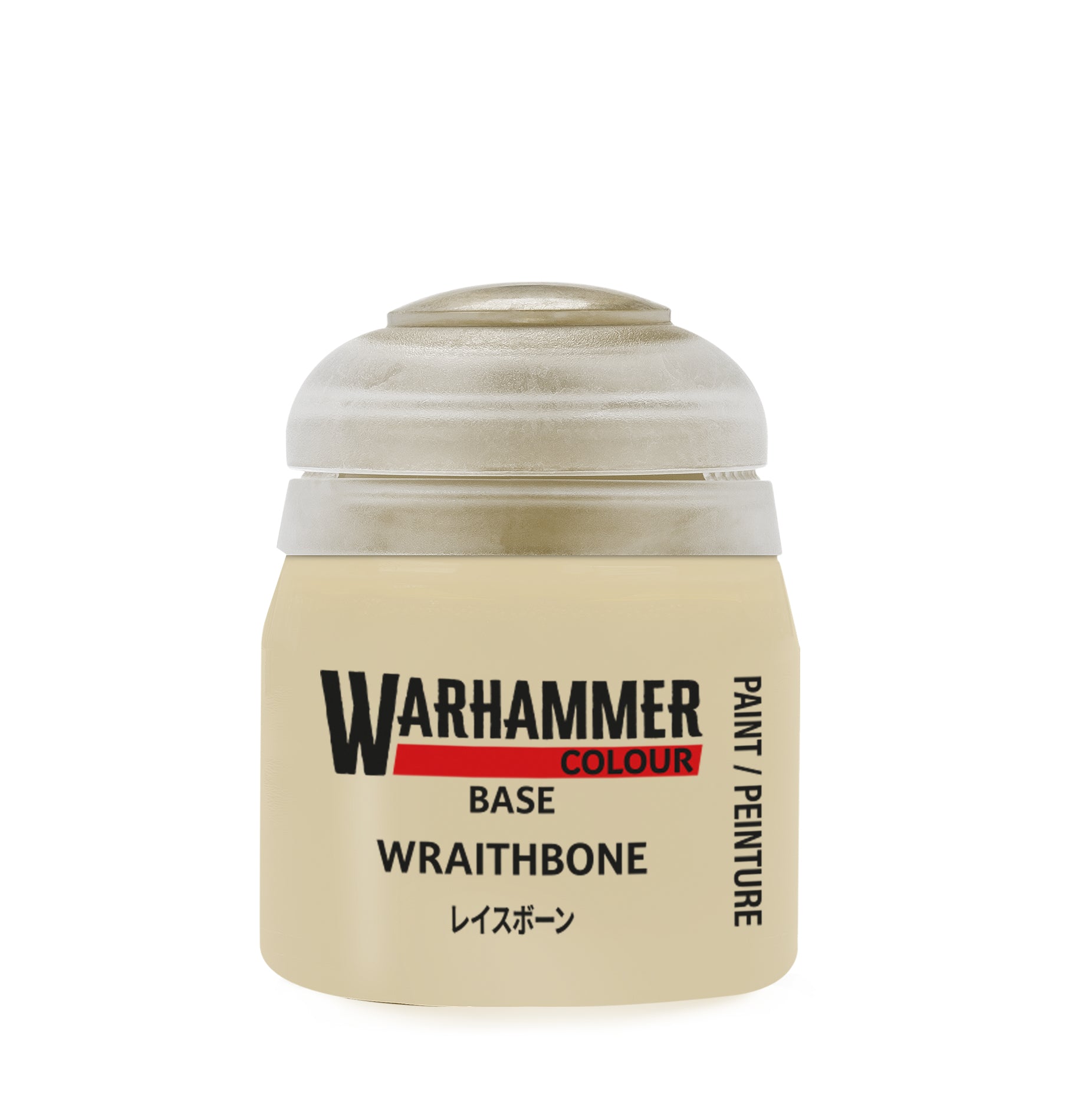 Warhammer paint pot labeled 'Wraithbone' on a white background