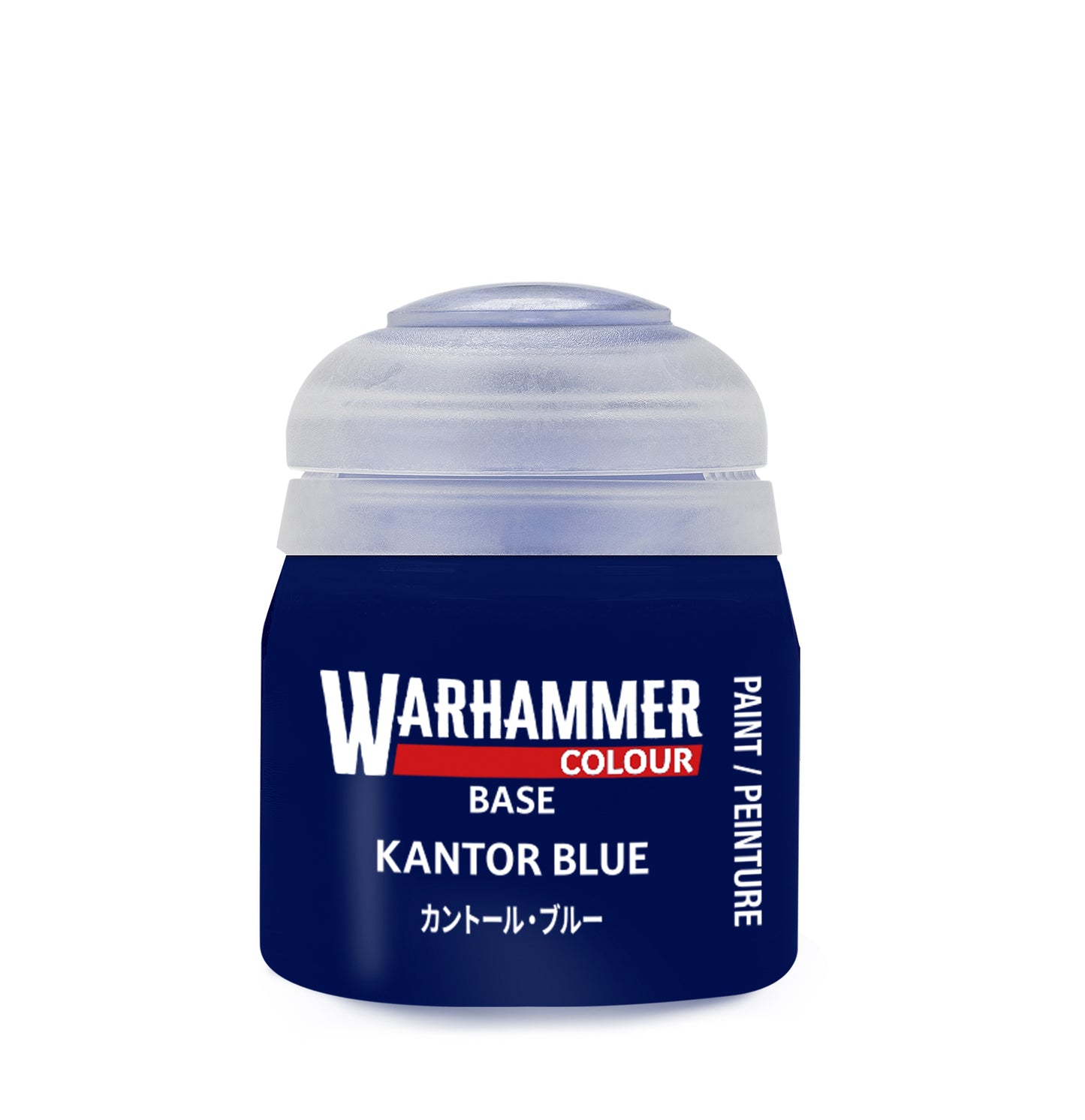 Warhammer paint can labeled 'Kantor Blue' on a white background