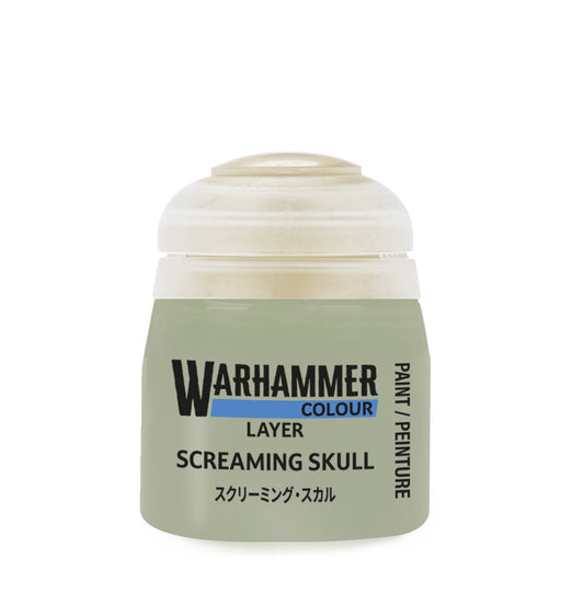 Warhammer paint can labeled 'Screaming Skull' on a white background