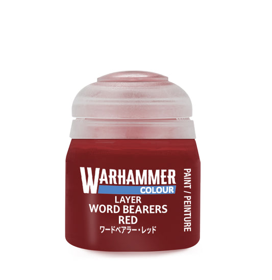 Warhammer Layer Word Bearers Red paint jar on a white background