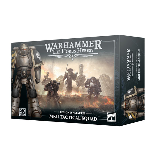 Warhammer The Horus Heresy Legiones Astartes MKII Tactical Squad box set featuring detailed miniatures for tabletop gaming.