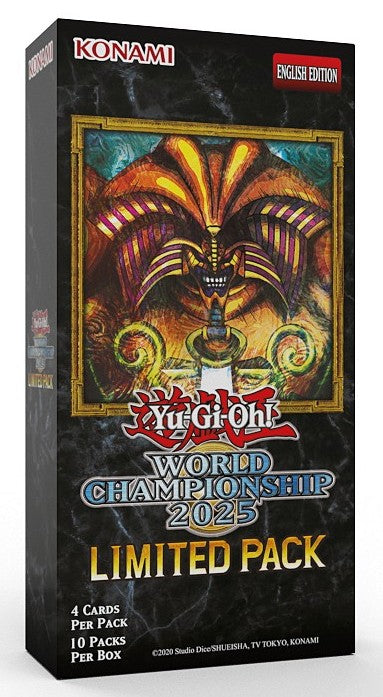 Yu-Gi-Oh! World Championship 2025 Limited Pack packaging with Konami branding.