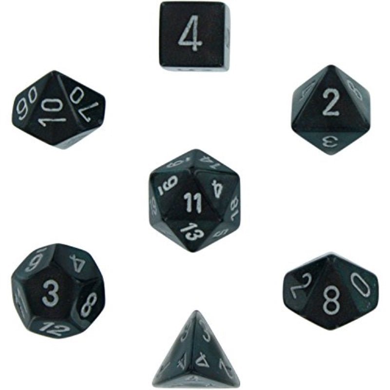 Chessex Dice: 7 Die Set - Borealis - Smoke with Silver (CHX 27428) - Gamescape