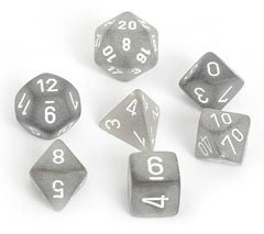 Chessex Dice: 7 Die Set - Frosted - Smoke with White (CHX LE431) - Gamescape