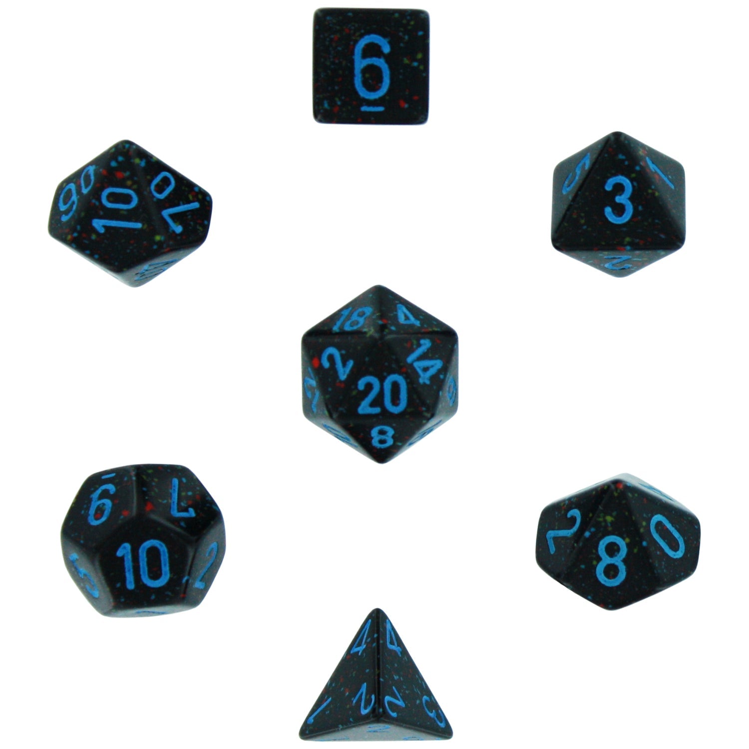 Chessex Dice: 7 Die Set - Speckled - Blue Stars (CHX 25338) - Gamescape