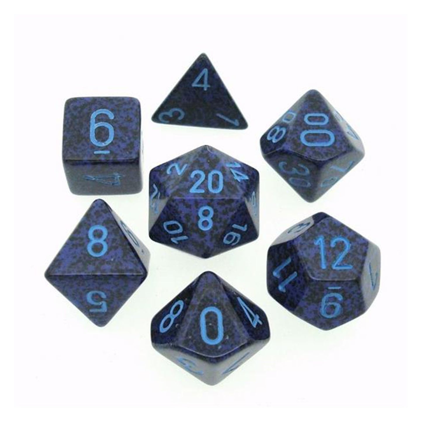 Chessex Dice: 7 Die Set - Speckled - Cobalt (CHX 25307) - Gamescape