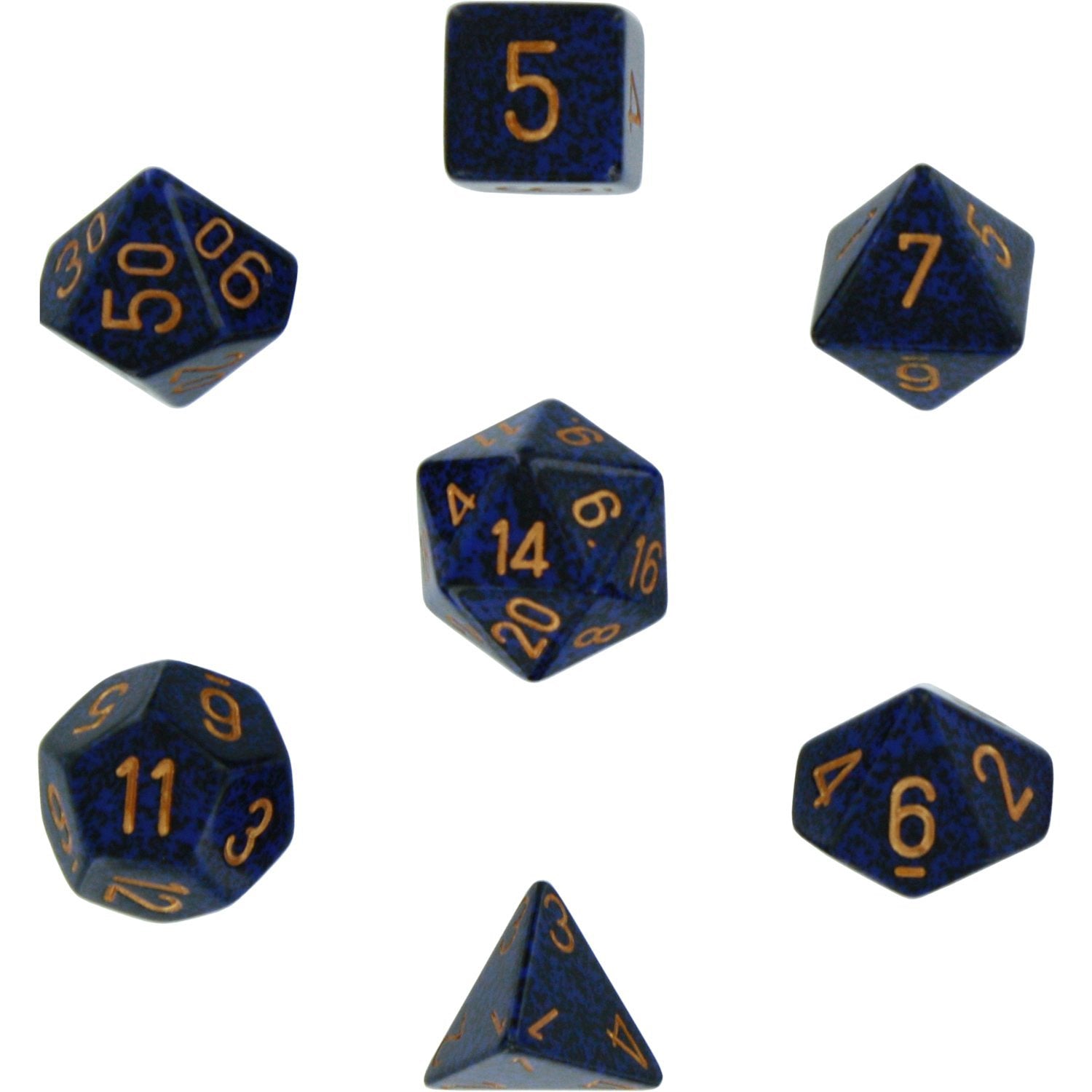 Chessex Dice: 7 Die Set - Speckled - Golden Cobalt (CHX 25337) - Gamescape