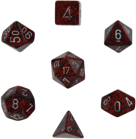 Chessex Dice: 7 Die Set - Speckled - Silver Volcano (CHX 25344) - Gamescape