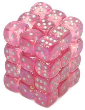 Chessex Dice: D6 Block 12mm - Borealis - Pink with Silver (CHX 27804) - Gamescape