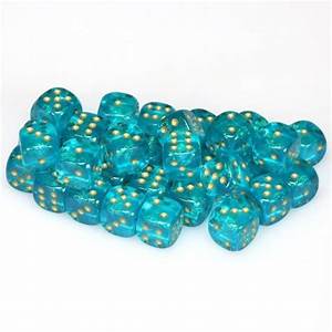 Chessex Dice: D6 Block 12mm - Borealis - Teal with Gold (CHX 27886) - Gamescape