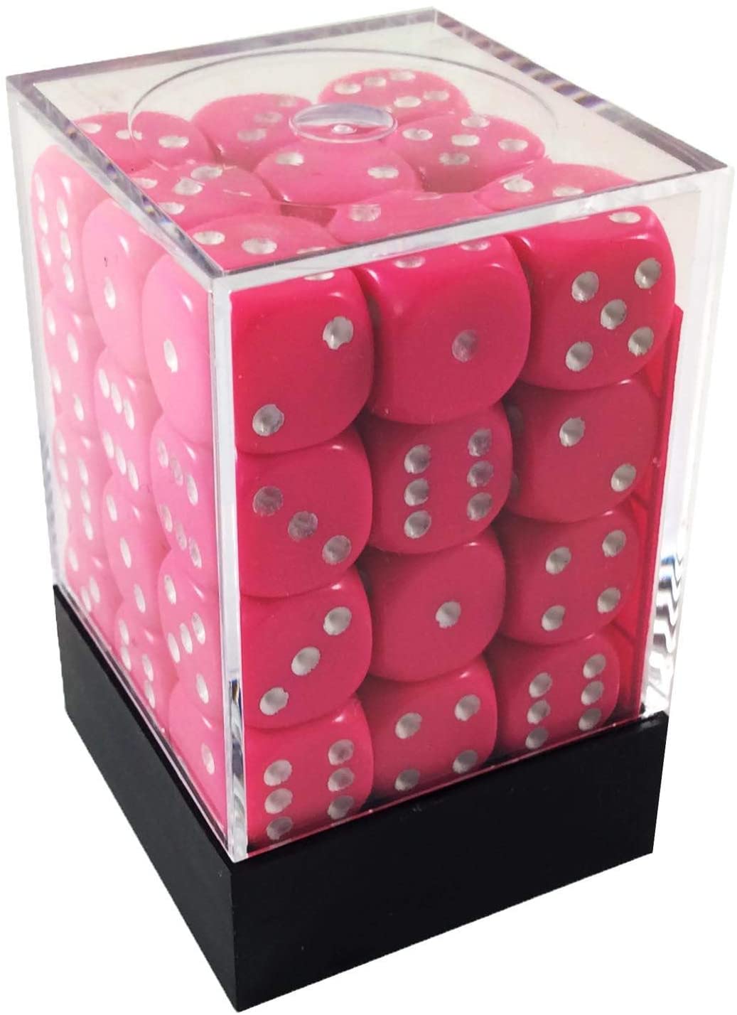 Chessex Dice: D6 Block 12mm - Opaque - Pink with White (CHX 25844) - Gamescape