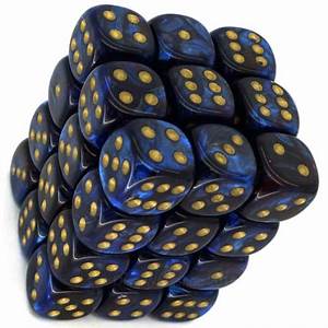 Chessex Dice: D6 Block 12mm - Scarab - Royal Blue with Gold (CHX 27827) - Gamescape