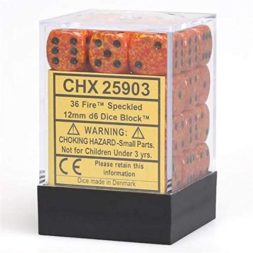 Chessex Dice: D6 Block 12mm - Speckled - Fire (CHX 25903) - Gamescape