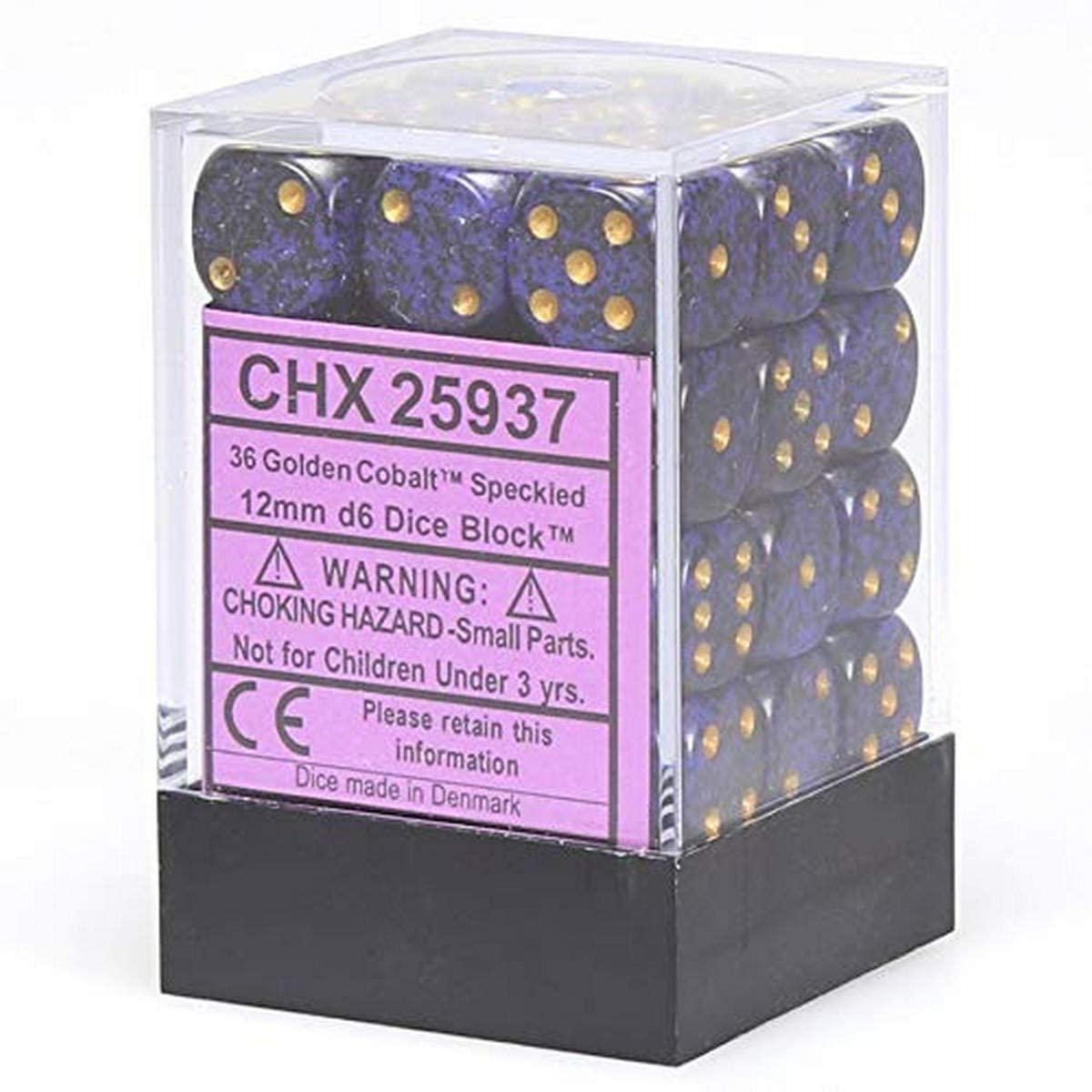 Chessex Dice: D6 Block 12mm - Speckled - Golden Cobalt (CHX 25937) - Gamescape