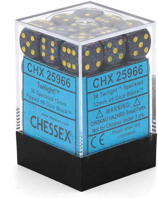 Chessex Dice: D6 Block 12mm - Speckled - Twilight (CHX 25966) - Gamescape