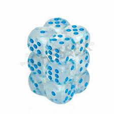 Chessex Dice: D6 Block 16mm - Borealis - Icicle with Light Blue (CHX 27781) - Gamescape