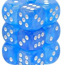 Chessex Dice: D6 Block 16mm - Borealis - Luminary - Sky Blue with White (CHX 27786) - Gamescape