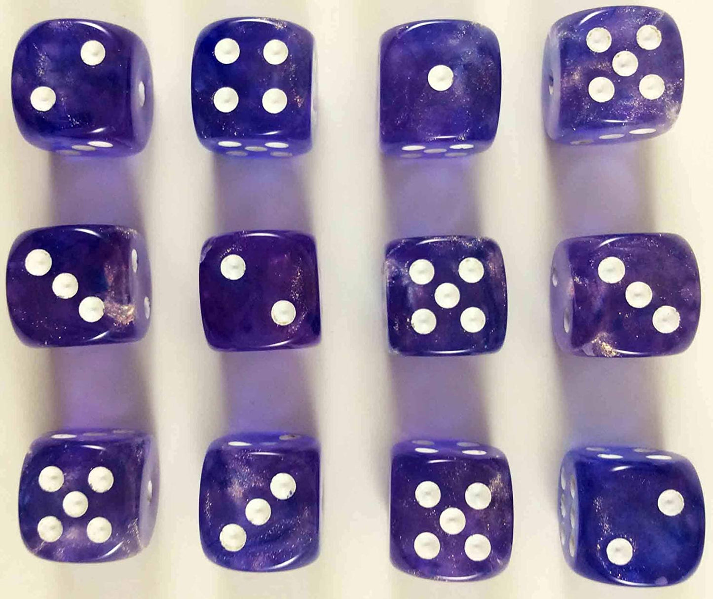 Chessex Dice: D6 Block 16mm - Borealis - Purple with White (CHX 27607) - Gamescape