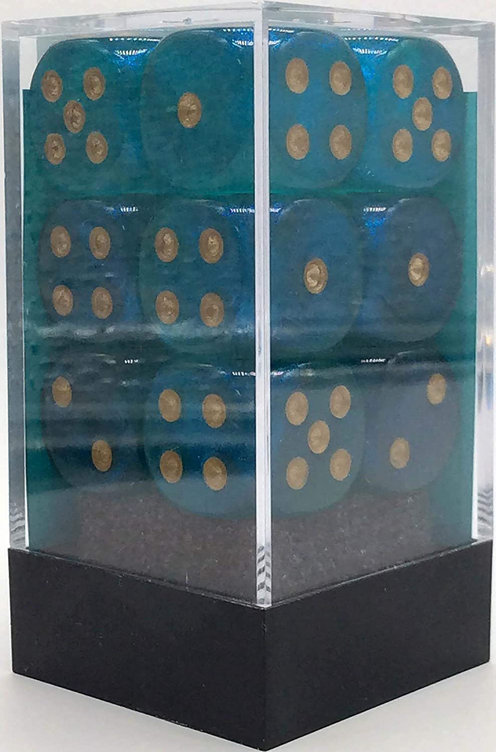 Chessex Dice: D6 Block 16mm - Borealis - Teal with Gold (CHX 27686) - Gamescape