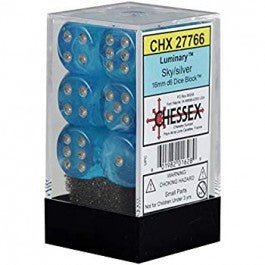 Chessex Dice: D6 Block 16mm - Luminary - Sky with Silver (CHX 27766) - Gamescape