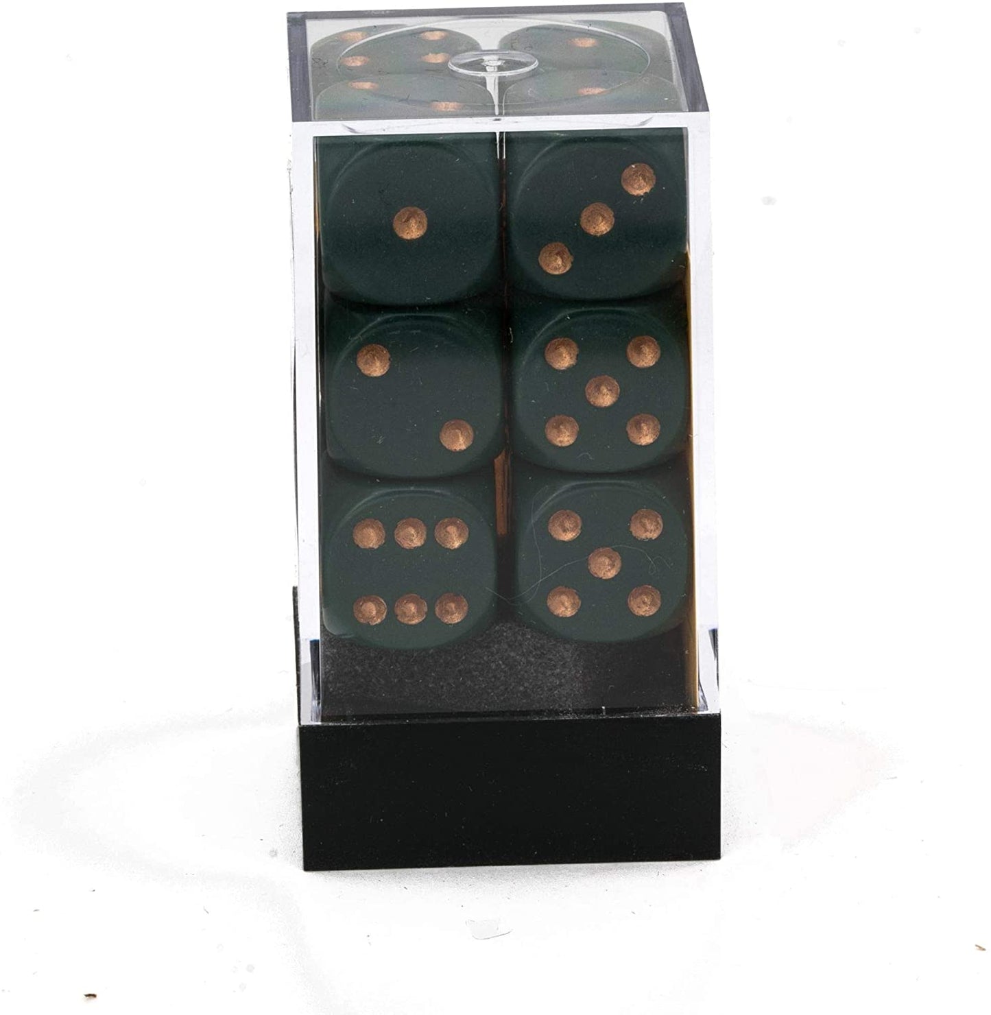 Chessex Dice: D6 Block 16mm - Opaque- Dusty Green with Gold (CHX 25615) - Gamescape